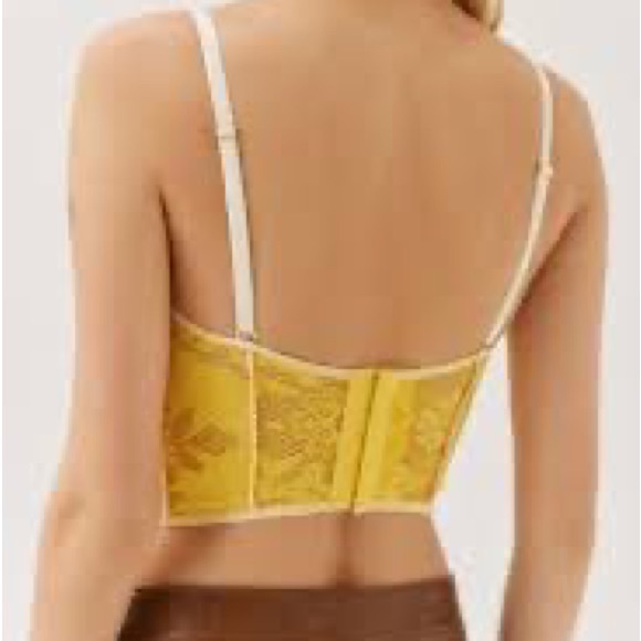Urban Outfitters OutFrom Under Amour Lace Lace up corset yellow and pink - Picture 4 of 4